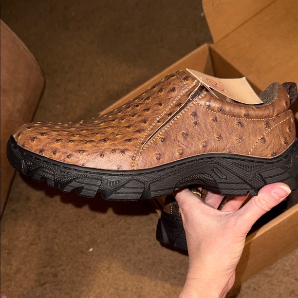 Size 7 Men’s Roper Performance Faux Ostrich Slip on Shoes - Picture 5 of 8